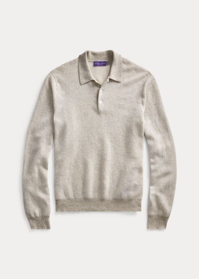 Sueter Ralph Lauren Hombre Beige - Cashmere Polo-Collar - FNTUE9457